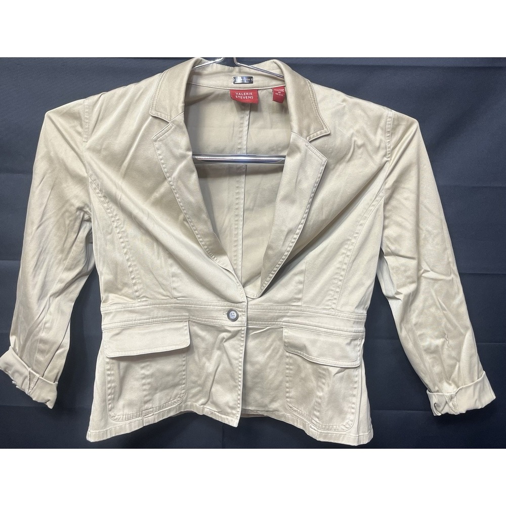 Valerie Stevens Jacket Womens Size 10 Cargo Safari‎ Utility Tan